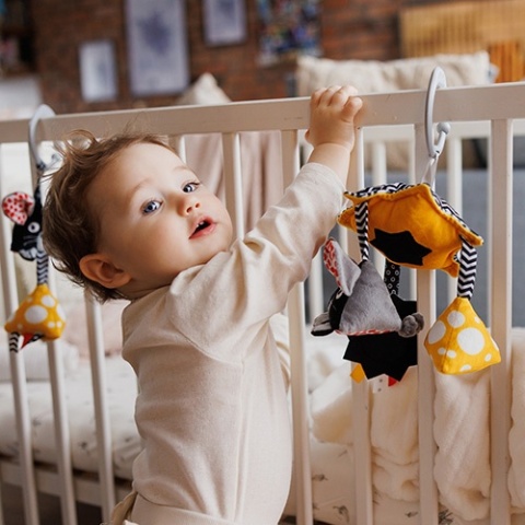 Babyono Karuzelka kontrastowa zawieszka do wózka Mouse