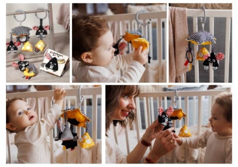 Babyono Karuzelka kontrastowa zawieszka do wózka Mouse