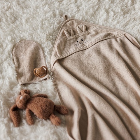 Babyono Bambusowa myjka kąpielowa Natural Bamboo jasny beż