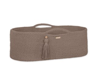 Kosz Mojżesza BOHO bawełniany Handmade z materacykiem - sand