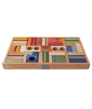 Wooden Story Drewniane Klocki w Skrzynce - Kolorowe, 54 Elementy