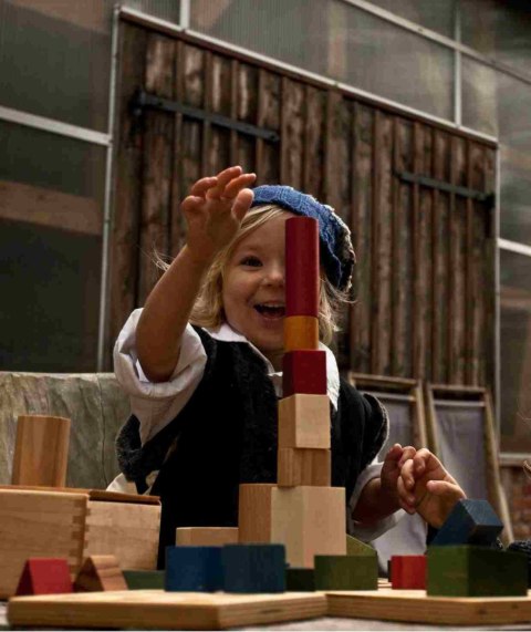 Wooden Story Drewniane Klocki w Skrzynce - Kolorowe, 54 Elementy