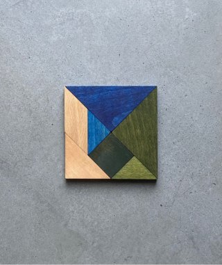 Wooden Story Drewniany Tangram w woreczku - barwa zimna