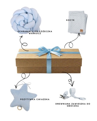 Zestaw prezentowy dla noworodka wyprawka Baby Shower Box - Baby Blue