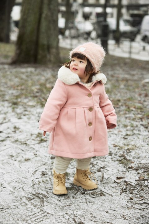 Elodie Details Czapka zimowa, Furry Knit - Powder Pink - 2-3 lata