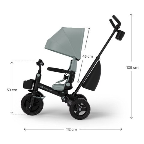 Rowerek trójkołowy 6w1 Kinderkraft AVEO 2 Plus Zielony