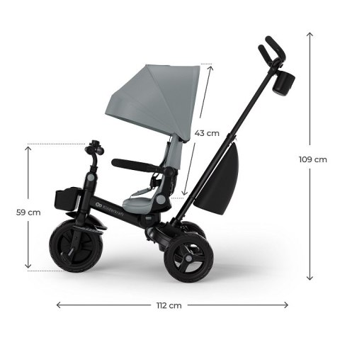 Rowerek trójkołowy 6w1 Kinderkraft AVEO 2 Plus Szary