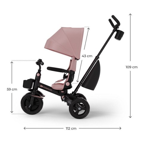 Rowerek trójkołowy 6w1 Kinderkraft AVEO 2 Plus Różowy