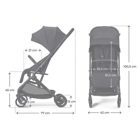 Kinderkraft Wózek spacerowy INDY 3 Coal Czarny