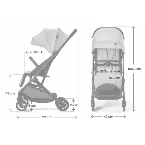 Kinderkraft Wózek spacerowy INDY 3 Urban Jasnoszary