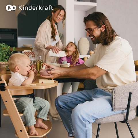 Kinderkraft Krzesełko do karmienia Enock z leżaczkiem Calmee Grey