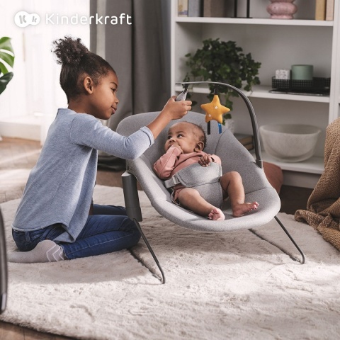 Kinderkraft Krzesełko do karmienia Enock z leżaczkiem Calmee Grey