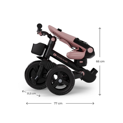 Rowerek trójkołowy 6w1 Kinderkraft AVEO 2 Plus Różowy