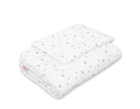 Komplet pościeli dla niemowląt z wypełnieniem 2-cz 75x100cm NEWBORN - mini gwiazdki szare