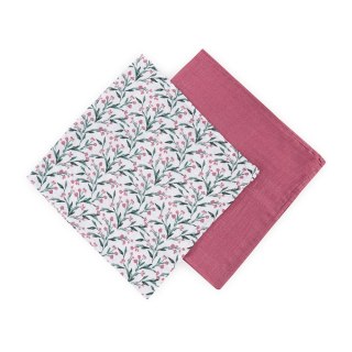 Petite&Mars Zestaw otulaczy z muślinu bambusowego 2 szt. Misty Pink Meadow 120x120