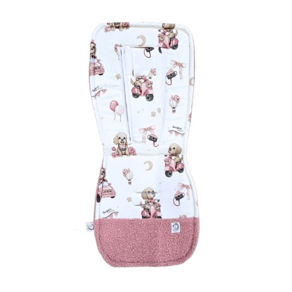 Dwustronna Wkładka do wózka spacerowego 5 pkt pasy Bambus&Bouclé Bianca