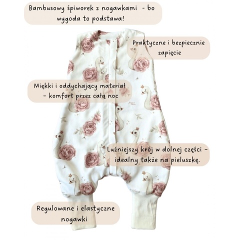 Bambusowy Śpiworek z nogawkami Light Bianca 0,5 TOG