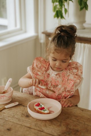 Elodie Details - Zestaw silikonowy - talerzyk i sztućce - rose bow
