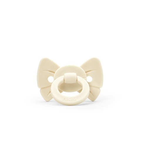 ELODIE DETAILS - smoczek silikonowy Binky Bow 0-6m, oat white