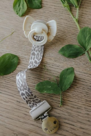 ELODIE DETAILS - smoczek silikonowy Binky Bow 0-6m, oat white