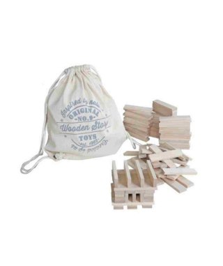 Drewniane Klocki Architektoniczne w Worku Wooden Story - 100 elementów