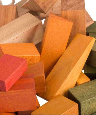 Drewniane Klocki w Worku Wooden Story - Kolorowe, XL 50 elementów