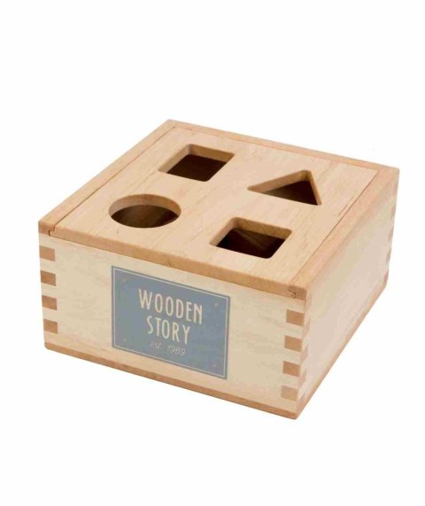 Drewniany Box do Sortowania Kształtów Wooden Story- Naturalny