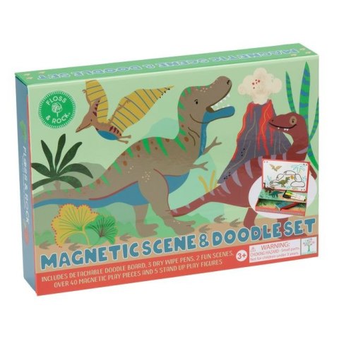 Magnetyczna układanka i tablica do rysowania - Dinozaury Floss & Rock