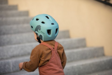 Hamax - kask dziecięcy Thundercap - rozmiar 47-52, zielony z dinozaurem