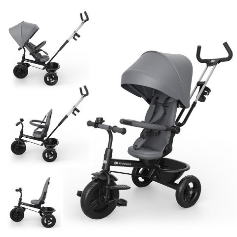 Rowerek trójkołowy 6w1 Kinderkraft Aston 2 Plus 9m+ Szary