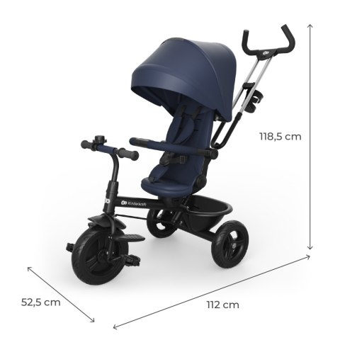 Rowerek trójkołowy 6w1 Kinderkraft Aston 2 Plus 9m+ Granatowy