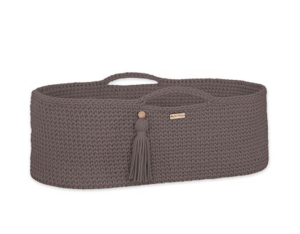 Kosz Mojżesza BOHO bawełniany Handmade z materacykiem - mocca