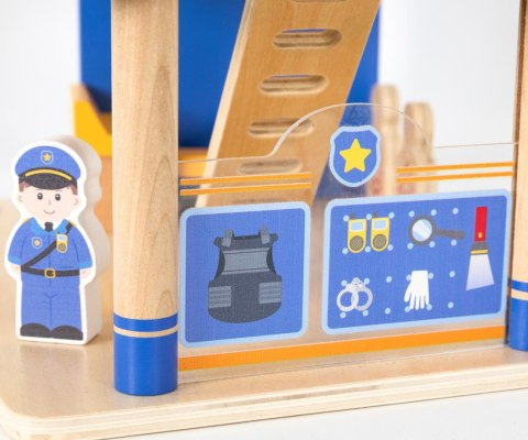 Drewniany komisariat policji z akcesoriami Viga