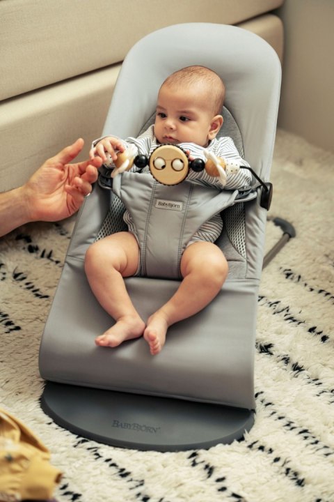 BABYBJORN - leżaczek BALANCE SOFT WOVEN/JERSEY Tri Fabric, jasny szary