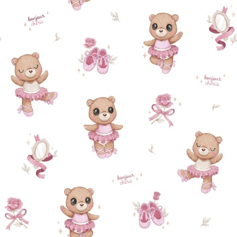 Bambusowy Rożek wiązany niemowlęcy Ballerina 74x74 cm