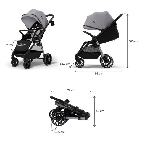 Wózek spacerowy Grande 2 moonlight grey Kinderkraft