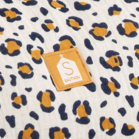 Lekka stylowa torba muślinowa w panterkę Leopard Sauthon