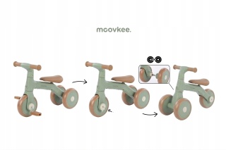 Rowerek trójkołowy biegowy z pedałami wielofunkcyjny 3w1 Moovkee Todi soft mint