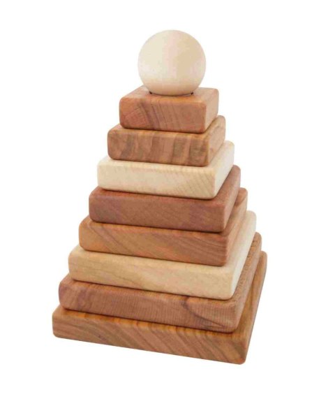 Wooden Story Drewniana Piramida Kwadratowa - Naturalna