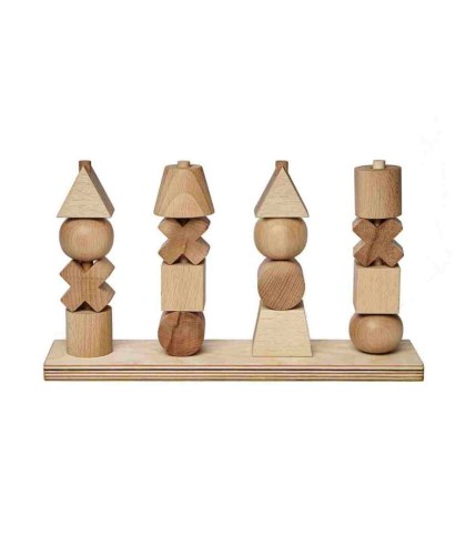 Wooden Story Drewniana Układanka Płotek XL - Naturalna
