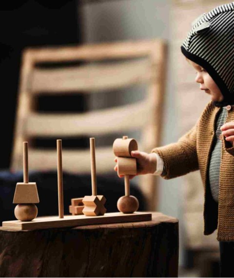 Wooden Story Drewniana Układanka Płotek XL - Naturalna