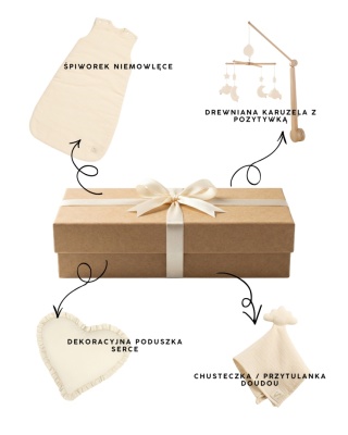 Zestaw prezentowy dla noworodka wyprawka Baby shower Box Deluxe - Vanilla
