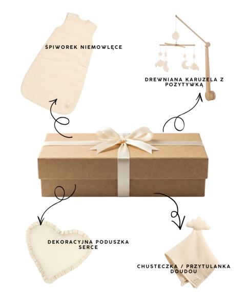 Zestaw prezentowy dla noworodka wyprawka Baby shower Box Deluxe - Vanilla