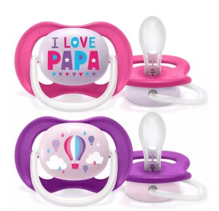 AVENT SCF080/04 Smoczek Ultra Air 6-18M dziewczynka I love papa/balon