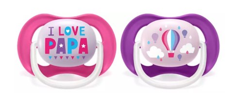 AVENT SCF080/04 Smoczek Ultra Air 6-18M dziewczynka I love papa/balon