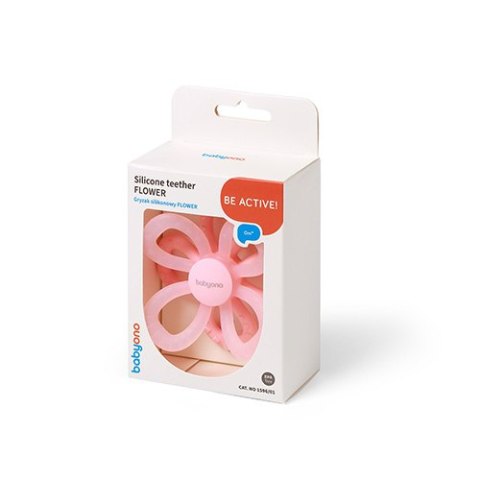Gryzak silikonowy Flower różowy Babyono