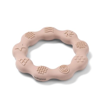 Gryzak silikonowy Babyono Ring beżowy