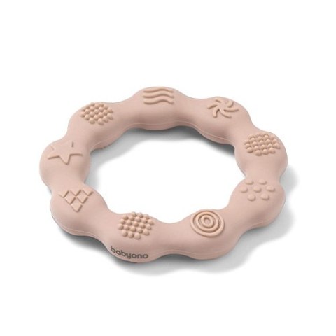 Gryzak silikonowy Babyono Ring beżowy