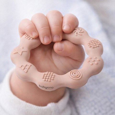 Gryzak silikonowy Babyono Ring beżowy