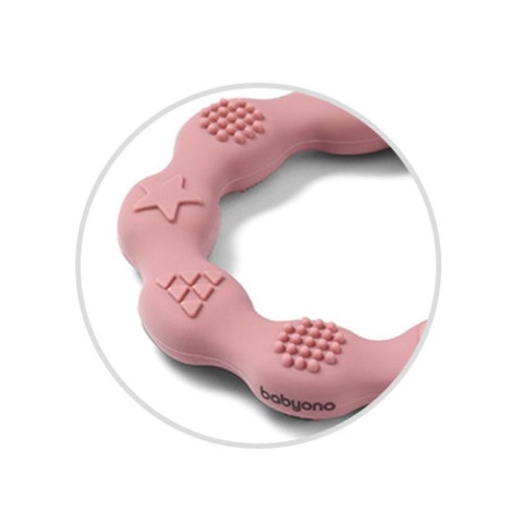Gryzak silikonowy RING Babyono różowy
